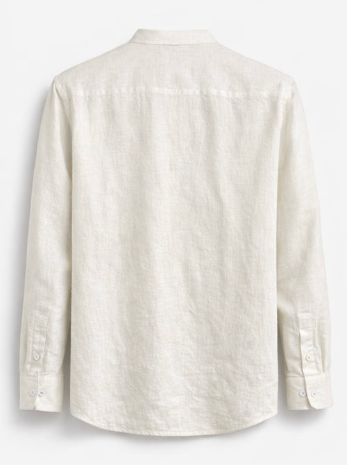 Chemise Col Mao Blanc Écru